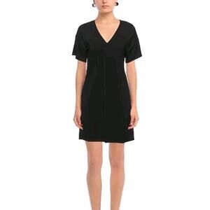 NEW! Just Cavalli V Neck Mini Shift Dress in Black Size 44 US Size 8 Medium